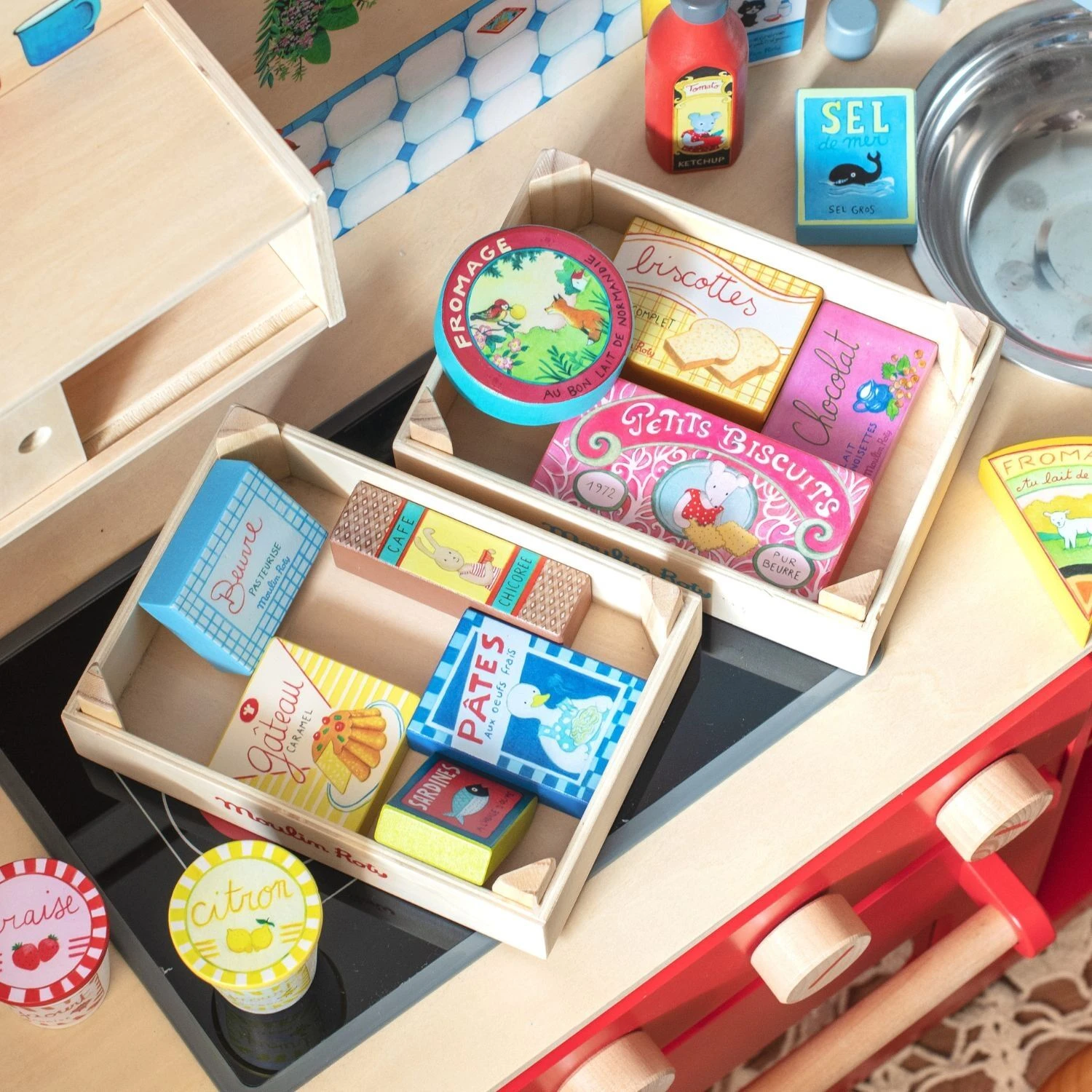 Moulin Roty Set De Produits D'épicerie 12 Moulin Roty Set De Produits D'épicerie – Image 12