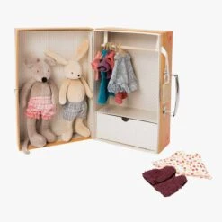 Moulin Roty Valise La Petite Armoire -Bébés Produits Magasin 632401 o gris