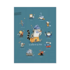 Moulin Roty Affiche Toilette Du Chat 30x40cm