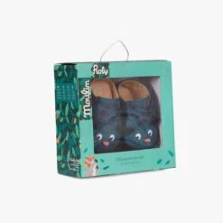 Moulin Roty Chaussons Cuir Panthère Bleu -Bébés Produits Magasin 668520 6 gris 4