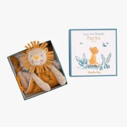 Moulin Roty Doudou Attache-tétine à Broder Lion -Bébés Produits Magasin 669015 6 gris