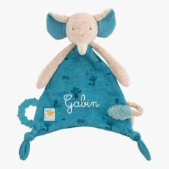 Moulin Roty Doudou Attache-tétine à Broder Eléphant -Bébés Produits Magasin 669016 0 gris