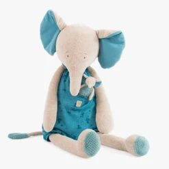 Moulin Roty Peluche Géante Eléphant Et Son Doudou -Bébés Produits Magasin 669027 2 gris