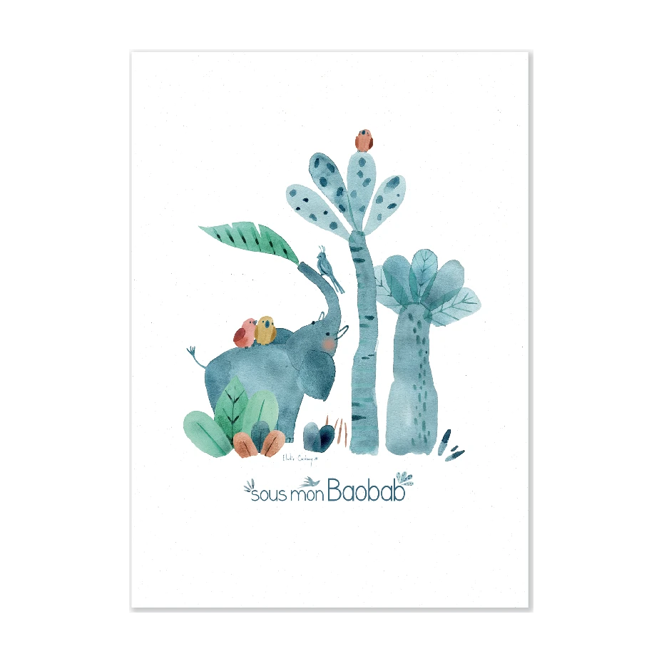 Moulin Roty Affiche Eléphant 50x70cm 1 Moulin Roty Affiche Eléphant 50x70cm