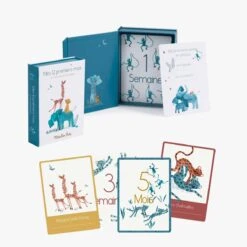 Moulin Roty Cartes Mes 12 Premiers Mois (30 Cartes) -Bébés Produits Magasin 669749 3 gris