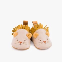 Moulin Roty Chaussons Cuir Lion Beige 18-24 Mois -Bébés Produits Magasin 669753 1 gris 2