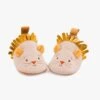 Moulin Roty Chaussons Cuir Lion Beige 0-6 Mois