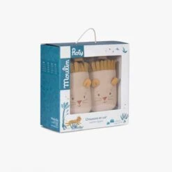 Moulin Roty Chaussons Cuir Lion Beige 18-24 Mois -Bébés Produits Magasin 669753 6 gris 2