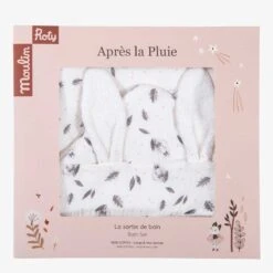 Moulin Roty Sortie De Bain à Broder Lapin -Bébés Produits Magasin 715272 4 gris