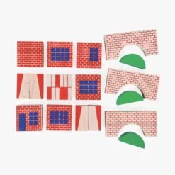 Moulin Roty Jeu De Construction En Bois Bloc Ville -Bébés Produits Magasin 720404 12 gris