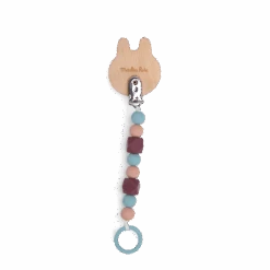 Moulin Roty Attache-tétine Bois Et Silicone Lapin -Bébés Produits Magasin Attachetetine bois et silicone Lapin Apres la pluie Moulin Roty 2