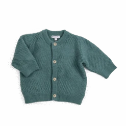 Moulin Roty Cardigan En Tricot Nid D'abeille - Iguane