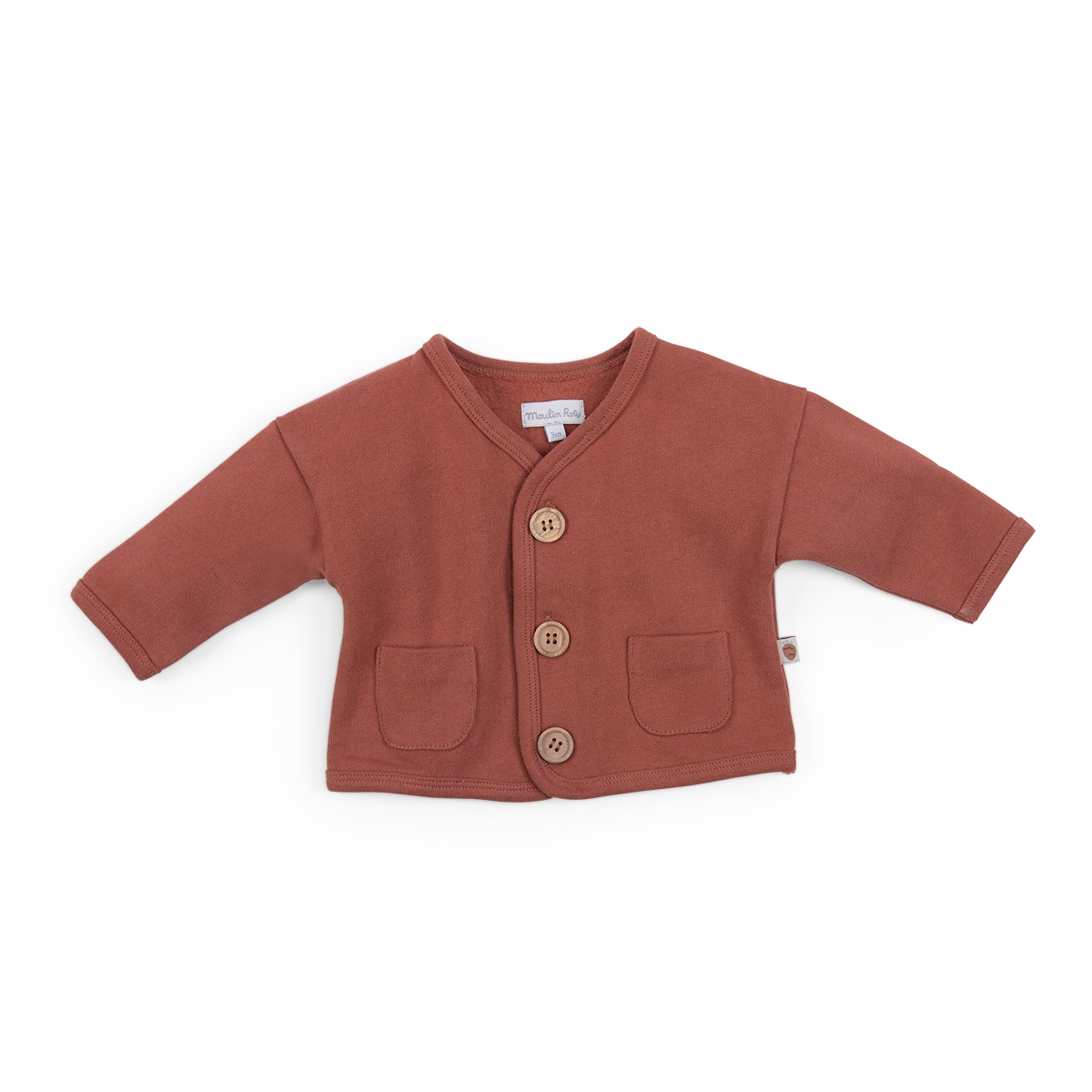 Moulin Roty Cardigan Molleton Cannelle - Ingmar 2 Moulin Roty Cardigan Molleton Cannelle - Ingmar – Image 2