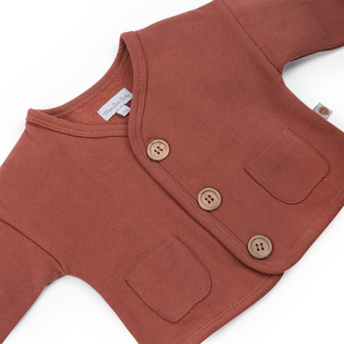 Moulin Roty Cardigan Molleton Cannelle - Ingmar 3 Moulin Roty Cardigan Molleton Cannelle - Ingmar – Image 3