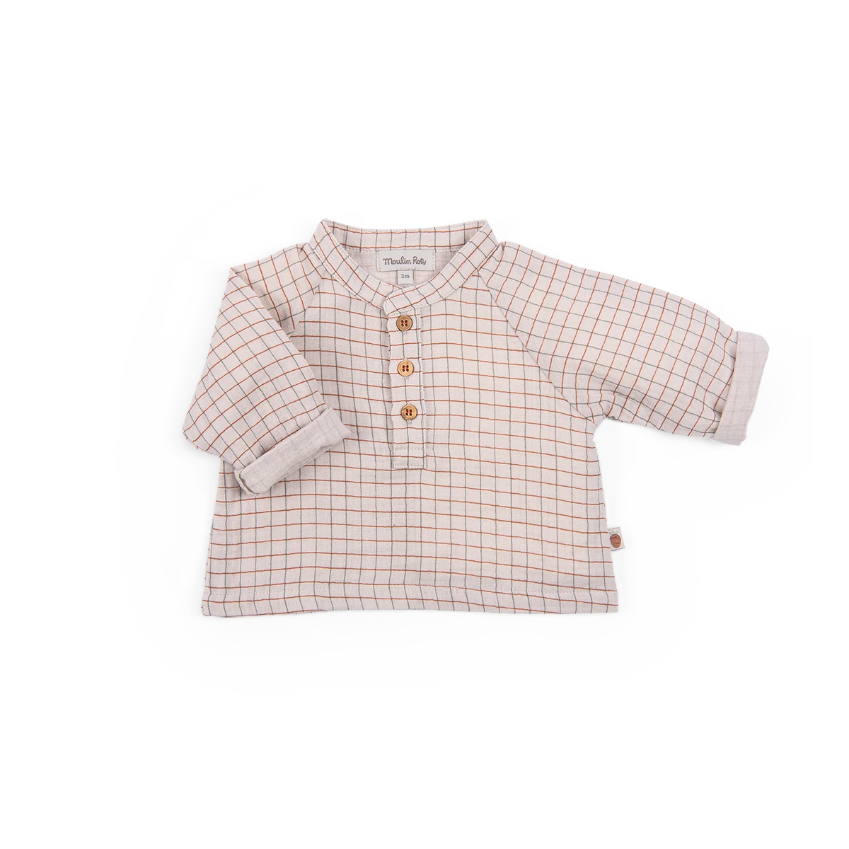 Moulin Roty Chemise En Lange Imprimé Carreaux Bicolore - Isae