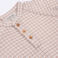 Moulin Roty Chemise En Lange Imprimé Carreaux Bicolore - Isae -Bébés Produits Magasin Chemise en lange imprime carreaux bicolore Isae Trois petits lapins Moulin Roty 2