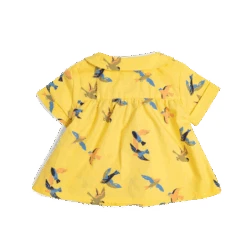 Moulin Roty Henriette Chemise Jaune Motif Hirondelles -Bébés Produits Magasin Henriette chemise popeline jaune imprime allover hirondelles Bord de mer Moulin 1 1