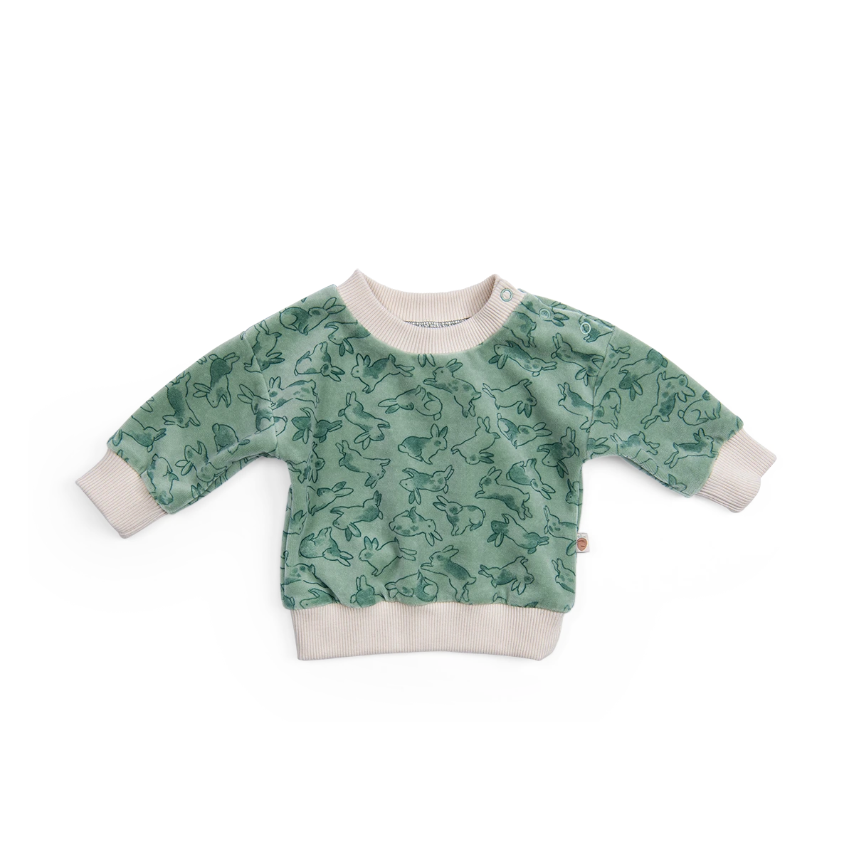 Moulin Roty Sweat-shirt En Maille Velours Imprimé Lapins - Ismaël – Image 2